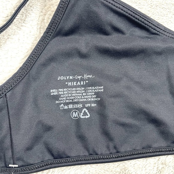 Jolyn X Erin Krouse Makenna Bikini Top Medium Black Surfing Beach Swim NWT - Picture 4 of 6